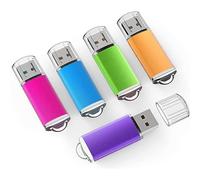 5 pezzi USB da 32G USB 2,0 Memory Drive Pen Drive, colore: blu/viola/rosa/verde/arancione viola 32 Gb