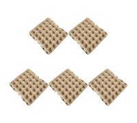 5 Pezzi Vassoio per Uova in Polpa di Carta 30 Celle | Design Scanalato Impilabile, Formato Sottile e Compatto, Beige, Riutilizzabile e Salvaspazio