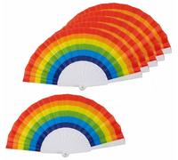 5 PEZZI VENTAGLIO A MANO LGBTQ BANDIERA ARCOBALENO RAINBOW PACE GAY PRIDE