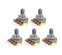 5 pezzi WH148 B1K B2K B5K B10K B20K B50K B100K B250K B500K B1M Potenziometro lineare a 3 pin Albero da 15 mm con kit dadi e rondelle(250K OHM)
