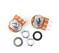 5 pezzi WH148 Potenziometro 1K 2K 5K 10K 20K 50K 100K 250K 500K 1M 15MM 20MM 3Pin Albero con Dadi e Rondelle Kit Potenziometri(B10K 3Pin 15mm)