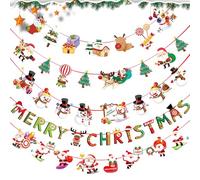 5 Pezzo Striscioni di Natale,Banner di Stamina di Buon Natale,Bandierina Natale Striscioni di Natale,Bandierina Natale Striscioni,Striscione Bandiera Festone Buon Natale,per Natale