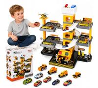 5 Piani Garage Mmacchine per Bambini, Parcheggio Macchinine con Ascensore Elettrico, Garage Giocattolo 69+ Pezzi, 10 Auto e 1 Aereo, Pista a Spirale, da 3 Anni