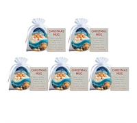 5 piccoli abbracci natalizi tascabili, regali di Natale con biglietti di incoraggiamento, mini ciondoli a forma di Babbo Natale, ricordo per amici e familiari, scaldano il loro cuore