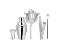 5-Piece Set Stainless Steel Cocktail Shaker Mixers - 250ml Bar Tools for Home Bartending & Drink Mixing