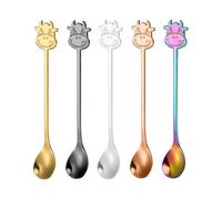 5 Pieces Cow Teaspoons, Cattle Teaspoon, Cow Dessert Teaspoons, Suitable for Coffee And Milk, Afternoon Tea Or Breakfast/YY