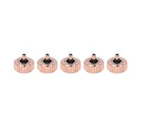 5 pièces de couronnes de montre en acier or rose - Pièces de rechange pour montres à quartz et mécaniques - Kit de réparation de couronne de montre durable, d’une finition soignée, (Foro lungo 6,5 mm)