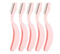 5 pièces de peigne à cils à manche courbe, peigne à dents en acier inoxydable pour cils, brosse à sourcils pliable au design ergonomique, outil de maquillage portable pour les
