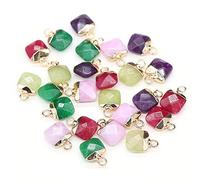 5 Pieces Natural Stone Pendants Square Shape Jades Charms For Diy Jewelry Making Necklace Bracelets Size 10X15Mm Professional process