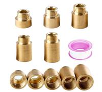 5 Pièces Tubo Prolunga Rubinetto Prolunga Rubinetto Ottone, FORMVERSITY Prolunga per Tubo Filettato per Rubinetti 1/2"x10mm/15mm/20mm/25mm/30mm, Prolunga Filettata Rubinetto Presa Esagonale