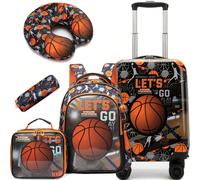 5 Piezas Maleta de Cabina ABS Cierre Combinación 4 Ruedas Maleta Niña Combinazione pratica: questo bambino maschio è composto da un maschio da 16", uno zaino, un cojín per il cuello, una bolsa de almu