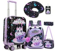 5 Piezas Maleta de Cabina ABS Cierre Combinación 4 Ruedas Maleta Niña Combinazione pratica: questo bambino maschio è composto da un maschio da 16", uno zaino, un cojín per il cuello, una bolsa de almu