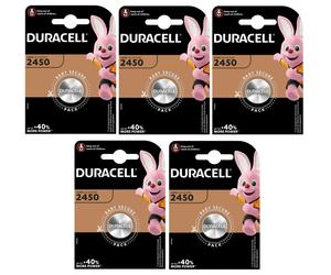 5 pile batterie DURACELL CR2450 CR2 2450 DL2450 ECR2450 3V LITIO 2450 5 PEZZI