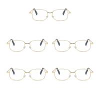 5 Pk Uomo Donna Montatura Metallo Lenti Trasparenti Lettura Occhiali Moda Epoca