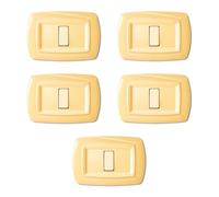 5 Placche, 1 modulo/posto, Compatibile Con BTicino Magic, giallo pastello, Placca arrotondata, Plastica di alta qualità, 100% compatibile con supporti e moduli originali