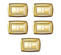5 Placche, 1 modulo/posto, Compatibile Con BTicino Magic, oro, Placca arrotondata, Plastica di alta qualità, 100% compatibile con supporti e moduli originali
