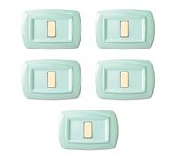 5 Placche, 1 modulo/posto, Compatibile Con BTicino Magic, verde pastello, Placca arrotondata, Plastica di alta qualità, 100% compatibile con supporti e moduli originali