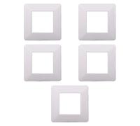 5 Placche, 2 moduli/posti, Compatibile Con Vimar Plana, colore bianco bianca, Placche In plastica di alta qualità, 100% compatibile con i supporti e i moduli originali