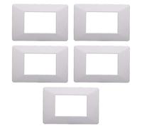 5 Placche, 3 moduli/posti, Compatibile Con Vimar Plana, colore bianco bianca, Placche In plastica di alta qualità, 100% compatibile con i supporti e i moduli originali
