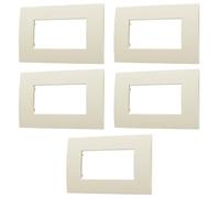 5 Placche, 4 moduli/posti, Compatibile Con Vimar Arke', sabbia, Placca rettangolari squadrate, Plastica di alta qualità, 100% compatibile con supporti e moduli originali