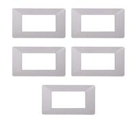 5 Placche, 4 moduli/posti, Compatibile Con Vimar Plana, colore bianco bianca, Placche In plastica di alta qualità, 100% compatibile con i supporti e i moduli originali