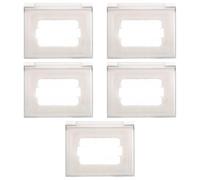 5 Placche con coperchio trasparente, Compatibile con BTicino Axolute, 3 moduli/posti, bianco, idrobox, supporto da esterno, IP44, impermeabile, stagno, per scatola/cassetta 503
