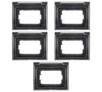 5 Placche con coperchio trasparente, Compatibile con BTicino Axolute, 3 moduli/posti, nero, idrobox, supporto da esterno, IP44, impermeabile, stagno, per scatola/cassetta 503