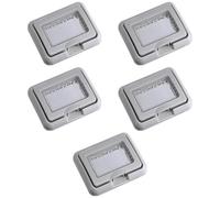 5 Placche con coperchio trasparente, Compatibile con BTicino Matix, 3 moduli/posti, grigio, idrobox, supporto da esterno, IP55, impermeabile, stagno, per scatola/cassetta 503