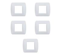 5 Placche in plastica satinata, 2 moduli/posti, Compatibile Con BTicino Living, colore bianco satinato, Placca in plastica di alta qualità, 100% compatibile con supporti e moduli originali