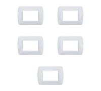 5 Placche in plastica satinata, 3 moduli/posti, Compatibile Con BTicino Living, colore bianco satinato, Placca in plastica di alta qualità, 100% compatibile con supporti e moduli originali