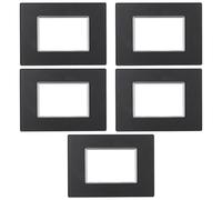 5 Placche in vetro, 3 moduli/posti, Compatibile Con BTicino Axolute, acciaio scuro, Placche rettangolari squadrate, Vetro di alta qualità, 100% compatibile con supporti e moduli originali
