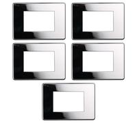 5 Placche Slim, 3 moduli/posti, Compatibile Con BTicino Axolute Air, cromato, Placca ultra sottili, Plastica di alta qualità, 100% compatibile con supporti e moduli originali