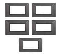 5 Placche squadrata Piramide, 4 moduli/posti, Compatibile Con BTicino Axolute, acciaio scuro, Placca rettangolare, Plastica di alta qualità, 100% compatibile con supporti e moduli originali