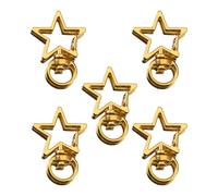 5 portachiavi alla moda in lega di metallo, per organizzazioni chiavi e borse, accessori a forma di stella, gold, Love