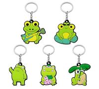 5 Portachiavi Rana, Portachiavi Creativo A Forma Di Cartone Animato, Portachiavi Con Animali Carini, Portachiavi Interessante, Catena Per Auto, Accessori Chiave