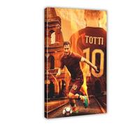 5 poster su tela di Francesco Totti a tema calcio, decorazione per camera da letto, ufficio, camera da letto, regalo, con cornice, 40 x 60 cm