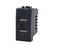 5 PRESA DOPPIA USB COMPATIBILE MODELLO LIVING INCASSO ALIMENTATORE MURO CARICA