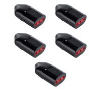 5 Prese 10A 220V 230V, 2P+T, presa piccola, standard italiano, colore nero, modello professionale, realizzata in policarbonato di alta qualità, ideale per cavi di alimentazione e prolunghe