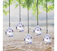 5 prisma di cristallo di vetro, cristalli come decorazione, Feng Shui, acchiappasole in cristallo, prisma, scacciapensieri a energia solare, decorazione per finestre