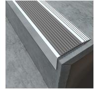 5× Profilo for gradini in alluminio a forma di L che previene le cadute. Profilo antiscivolo autoadesivo for proteggere i bordi dei gradini interni ed esterni.(Gray,5 * 2cm(1.96 * 0.78in))