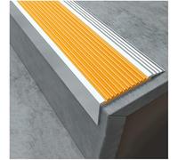 5× Profilo for gradini in alluminio a forma di L che previene le cadute. Profilo antiscivolo autoadesivo for proteggere i bordi dei gradini interni ed esterni.(Yellow,7 * 3cm(2.76 * 1.18in))