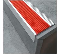 5× Profilo for gradini in alluminio a forma di L che previene le cadute. Profilo antiscivolo autoadesivo for proteggere i bordi dei gradini interni ed esterni.(Red,5 * 2cm(1.96 * 0.78in))
