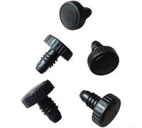 5 protezioni per la parte inferiore della stecca da biliardo, in plastica, per Peradon Master, colore nero, 19,2 mm, design con denti rotondi o a cuspide (denti rotondi)