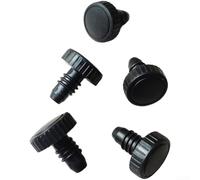 5 protezioni per stecca da biliardo in plastica nera per Peradon Master, per stecche da biliardo con diametro di 19,2 mm, per denti rotondi o a cuspide (denti rotondi)
