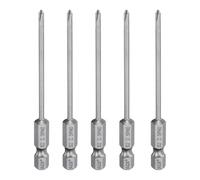 5 punte per cacciavite Phillips PH0 1/4 "gambo esagonale 3,15" (80 mm) lungo magnetico S2 acciaio industriale punta cacciavite bit a croce punte per trapano elettrico 0,098" (2,5 mm) asta