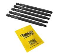 5 punte per cacciaviti di sicurezza SabreCut SCPTR100 Tri Wing TriWing punte taglie 0 1 2 3 4 x 100 mm (lunghezza)