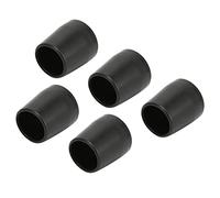 5 Punte per Stampelle, Punte di Ricambio 28 Mm per Stampelle con Punta in Gomma Spessa Canna Ad Angolo Singolo Buona Presa Bastone Passeggio Stabile Bastone del Piede(Nero)