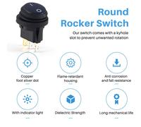 5 Pz 12V 20A Interruttore A Bilanciere Rotondo On/Off Per Auto Barca SPST C4R9