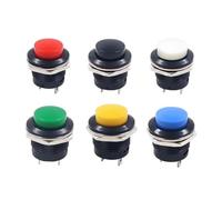 5 PZ 16mm Interruttore a pulsante momentaneo R13-507 Reset Interruttori rotondi 6A/125VAC 3A/250VAC (Green,100PCS)