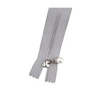 5 pz 3# 15-70cm Perla Cerniera Tirare Testa Chiusure lampo In Metallo Close-end/Open-end Indumento Cerniera Riparazione Sostituire Accessori, Grigio, Open-End-40cm